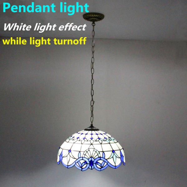 Retro Stain Pendant Light Stained Glass Victorian Hanging Light Glass Pendant Lamp For Dining Living Room Kitchen Study