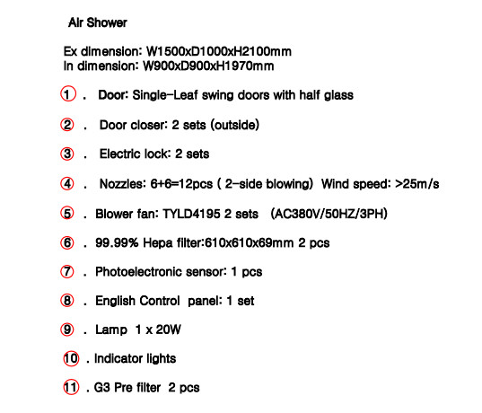 Personnel Clean Room Air Showers Dust Removal Cleaning Room Equipment