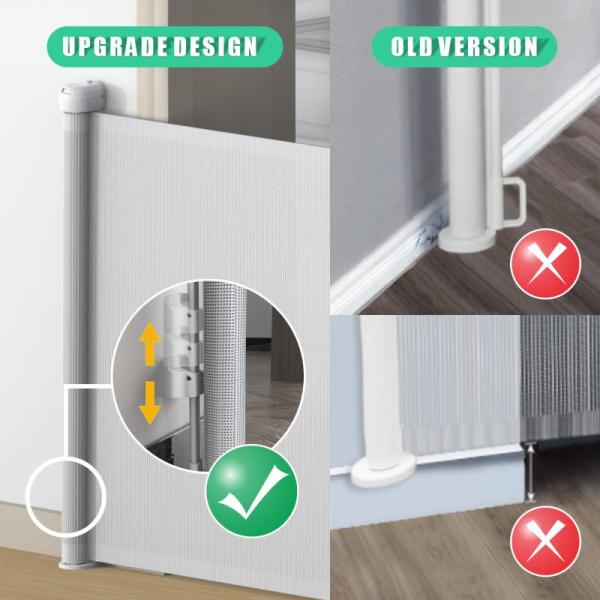 Rolling Extendable 55"-71" Retractable Baby Gate Multi Scene Kids Stair Fence