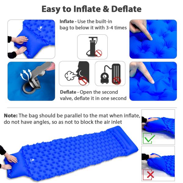 Air Mattress 40D Nylon Inflatable Sleeping Pad