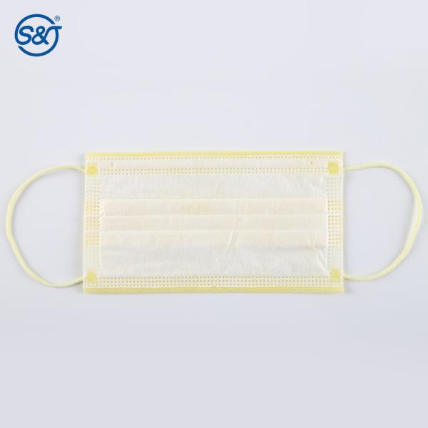 4-Ply Disposable Protective Medical Surgical Face Mask Respirator Pure Yellow Cotton Ear Loops Everyday Use