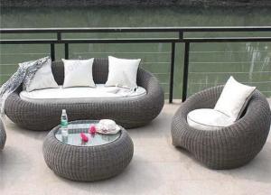 Cheap Leisure Aluminium PE Rattan Wicker furniture Outdoor Garden Backyard Sofa sets wicker Patio sofa wholesale