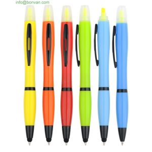Cheap 3 in 1 pen,pen with highlighter and toouch stylus, ball point pen wholesale