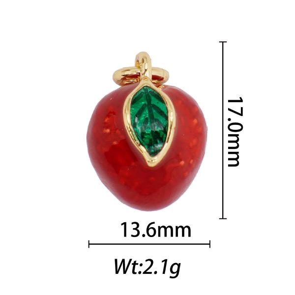 Waterproof Colorful Fruit Necklace Pendant Non Tarnish Stainless Steel Diy Fruit Jewelry Charms Charms for Jewelry Making