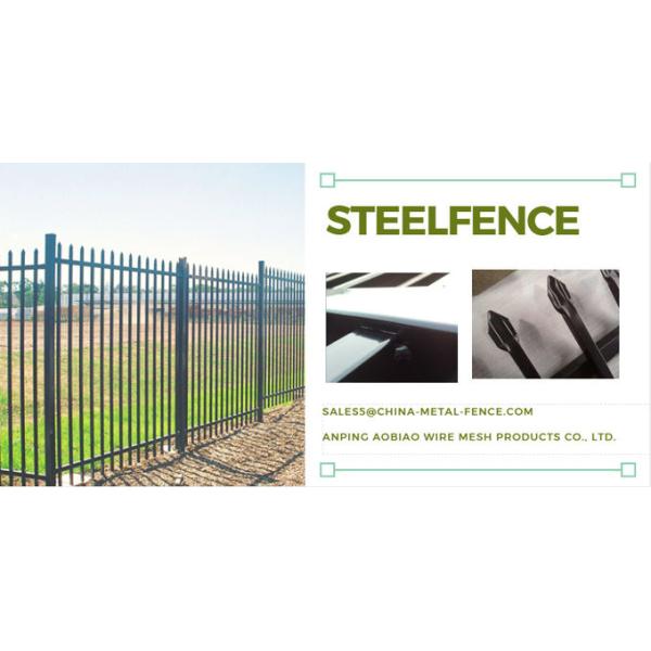 2.4m X 2.4m SHS 65mm Tube Black Garrison Garden Fence Panels Security Spear Top Tubular Steel Fencing