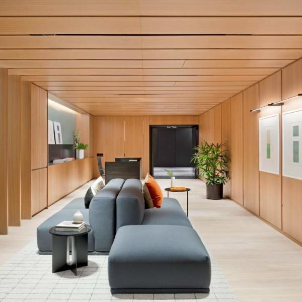 White Oak Flat Laminate Decorative Wall Panels With MDF HDF MGO Base Mateiral