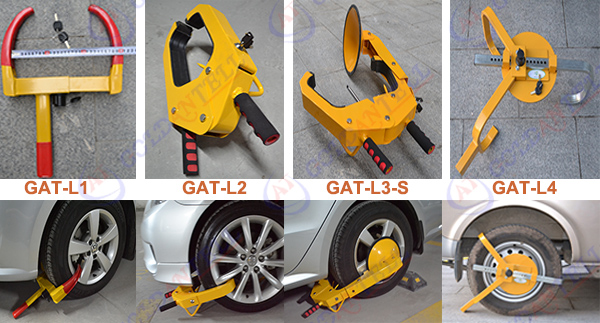 Red painting adjustable width sold secure wheel clamp for motorcycle or SUV or Small Van