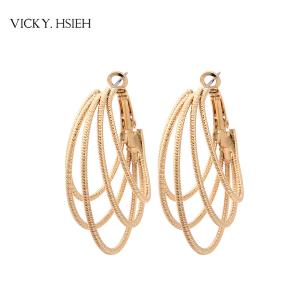 Cheap VICKY.HSIEH Gold Tone Multiple Circle Textured Hoop Earrings for Women wholesale