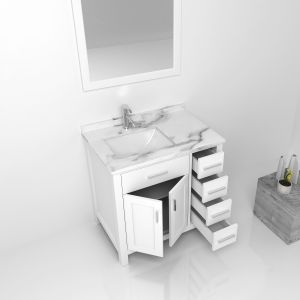 Cheap White Solid Wood Bathroom Vanity Cabinets / sink basin cabinet wholesale