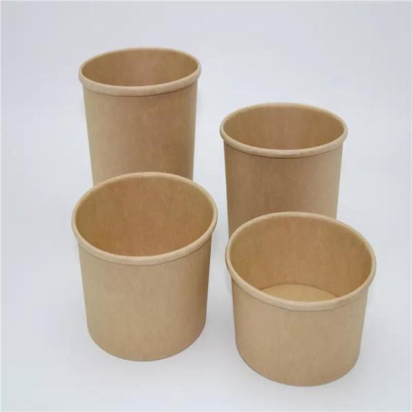 Desserts PE Coated 30ozDisposable Food Grade Biodegradable Eco Paper Food Container Kraft Soup Bowl