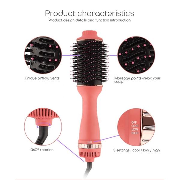 5 In 1 Hot Hair Brush Dryer , Electric Straightener Comb Multifunctional
