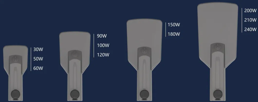 Photocell Sensor Garden Light LED Street Light 240W 100W 50W Pole IP66 Ik08 Waterproof Road Sidewalks Parking Light