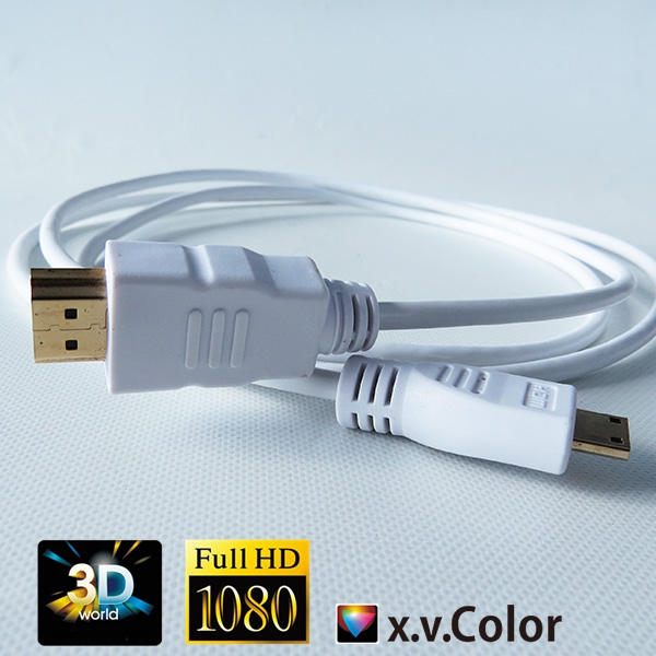 1.4V Round hdmi to mini cable ,hdmi A TO C Cable white