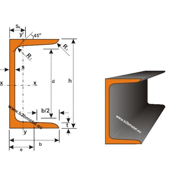 UPN (UNP) EUROPEAN STANDARD U CHANNELS UPN steel profile (UPN beam) S235JR UPN 140