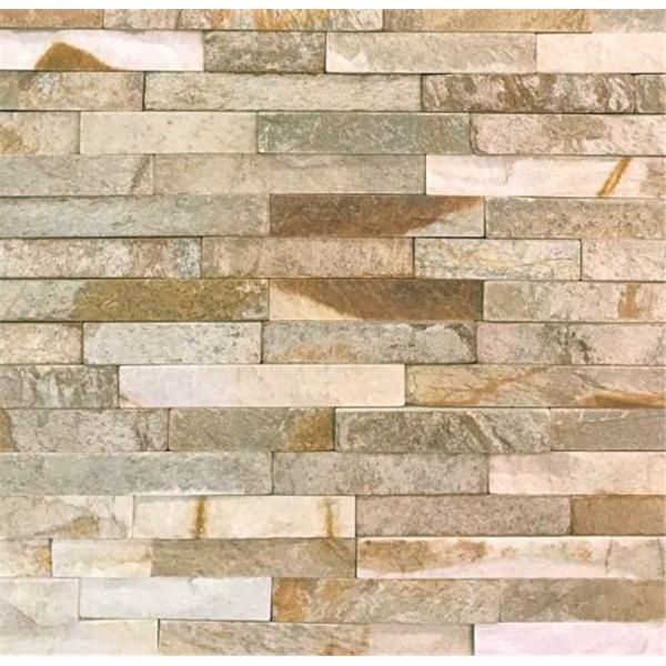 High Density Slate Wall Stone Cladding Panels Gold / White / Yellow Color