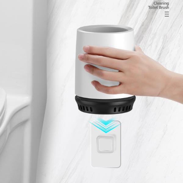 Factory supply Bathroom accessories cleaning household handheld white silicone toilet brush and holder