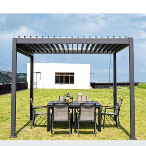 Aluminum Retractable Pergola With Roof Outdoor Courtyard Leisure Pavilion