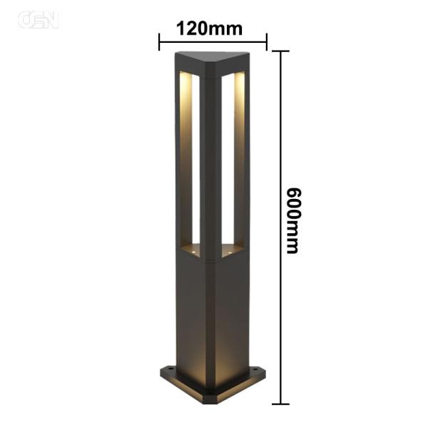 JYLIGHTING Customized 300MM 600MM 800MM Outdoor Aluminum LED Bollard Light 7W 12W Garden Solar Powered Pillar Landscape Lighting Modern Wall Light