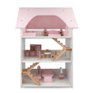 Cheap Wooden three-story villa girl DIY simulation home large house pink doll house early education educational toys wholesale