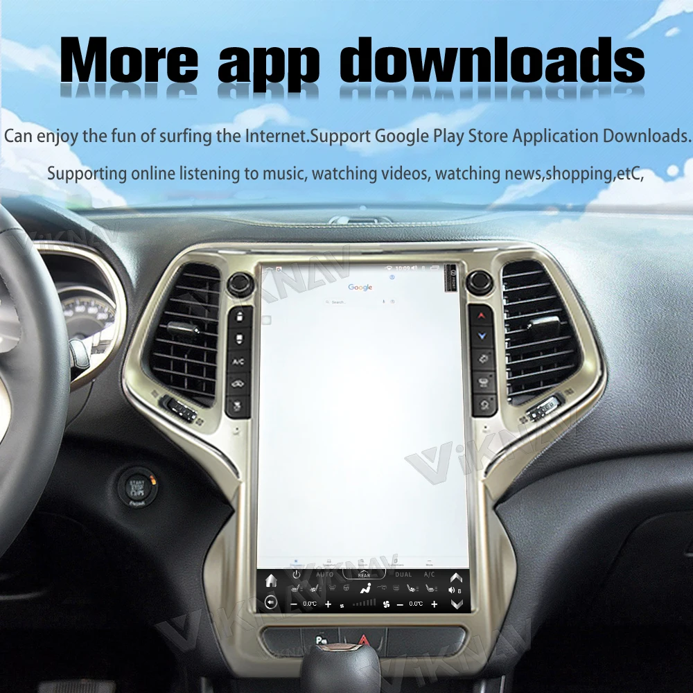 Car 2014 2018 Jeep Grand Cherokee Radio Replacement Auto Stereo 13.6 Inch OEM