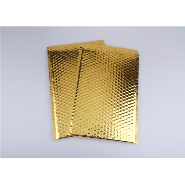 Gold Metallic Bubble Mailers / Decorative Padded Envelopes Customized Printed