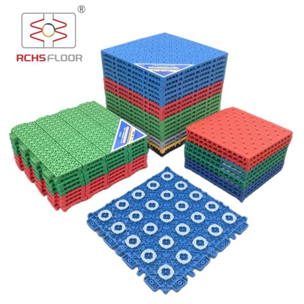 Interlocking PP Sport Floor Tiles 340x340x18mm Multi-Sport Court