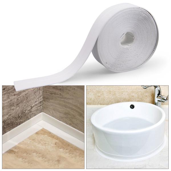 White Mildewproof Wall Caulk Tub Surround Sealer Trim Waterproof Mold Proof Self Adhesive Tape