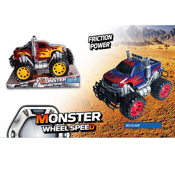 Friction Powered Push And Go Toy Pickup Truck Big Wheel Multi Colored 24 CM