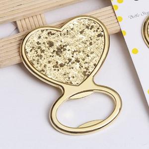 Cheap Cool Innovative wholesale wedding favor, fancy gift, gold plating heart shape wedding ring bottle opener wholesale