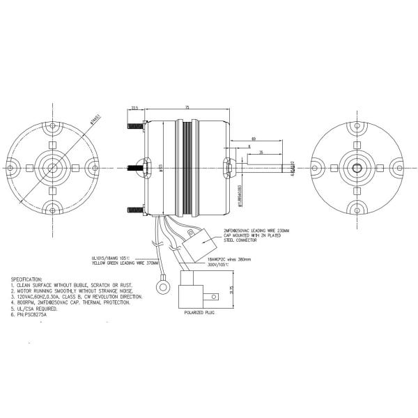Clean Surface AC Synchronous Motor PSC Electric Motor Replacing Fasco Fans