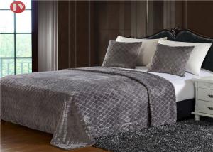 Cheap Diamond Embossed Plush Fur Blanket PV Plush King Size Bedding Sets Durable wholesale