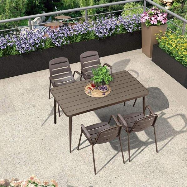 Uv Proof Iron Chair Unfolded Aluminum Outdoor Metal Table And Chairs