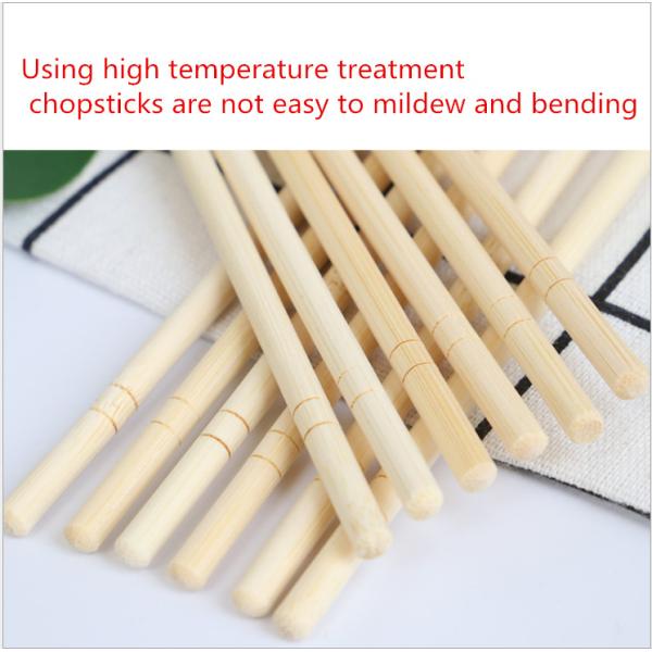Chinese Eco Friend Disposable Bamboo Chopsticks Natural Round Chopsticks 21cm
