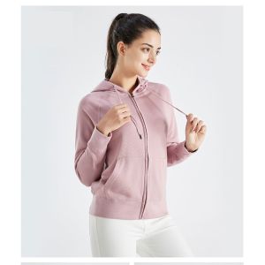 Unisex long sleeve winter rib cuff zipper up hoodies