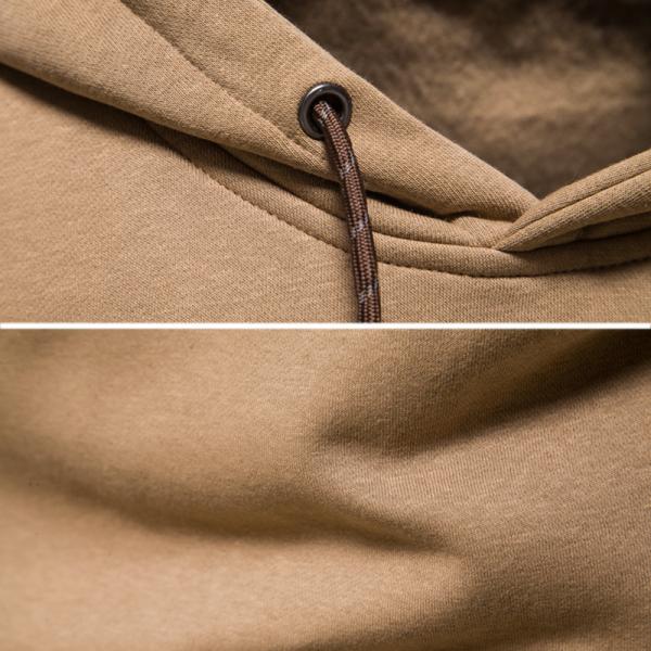 Light Tan Grey Black Fuzzy Hoodie Mens Slim Fit Pullover 100 Percent Cotton Sweatshirt