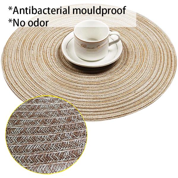 Kitchen Room Space Luxury Golden Waterproof PVC Round Christmas Dining Table Place Mats