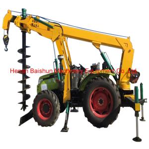 China China brand tractor crane pole erection machine with hydraulic earth auger on sale