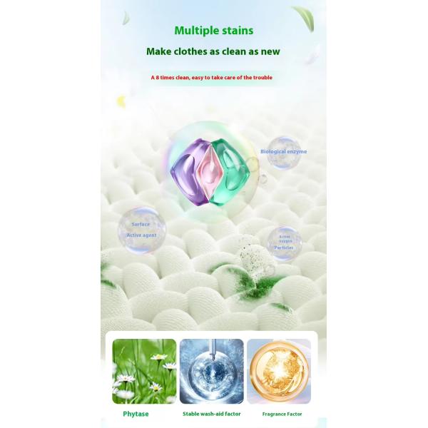 Large 25g Laundry Fragrance Beads Three-Chamber OEM/ODM Detergent Pods For Apparel Gel Shape