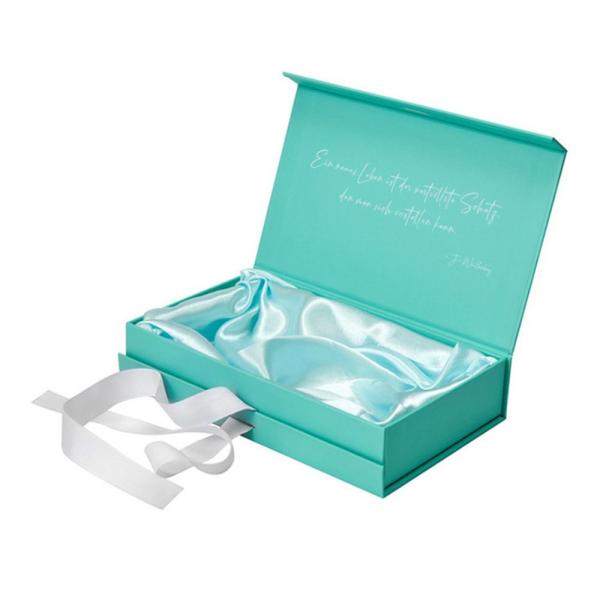 Customized Luxury Cardboard Paper Wig Hair Extension Magnetic Folding Packaging Boxes Premium Ribbon Art Packing Box with Sponge Lining