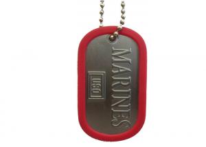 Cheap Iron, Brass, Copper Marines Dog Tag, Aluminum Stamped Personalized Dog ID Tags With Silicon Silencer wholesale