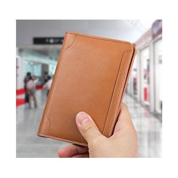 Leather passport bag ticket holder travel document storage multi-function card package