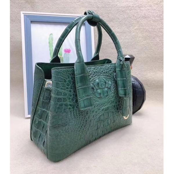 Genuine Alligator Leather Lady White Purse Female Single Shoulder Bag Authentic Crocodile Skin Women Top-handle Handbag