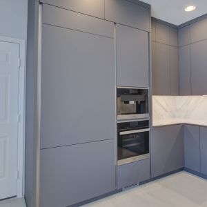 Modern Style Matt Gray PVC Paint Kitchen Cabinet