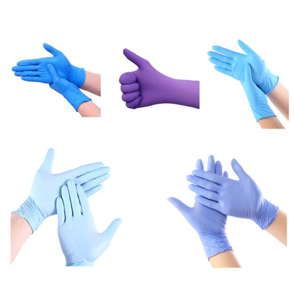 Medical disposable nitrile exam gloves powder free with Russian registration certificate