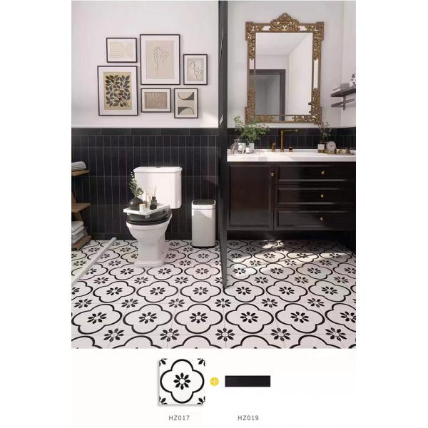 Nordic INS Style Black White Glazed Porcelain Tiles 300*300mm For Floor And Interior Wall