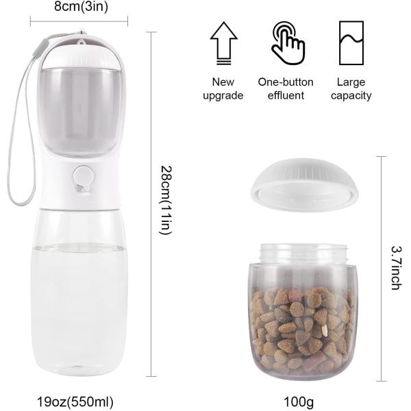 19OZ Capacity Portable Dog Water Bottle Dispenser For Walking