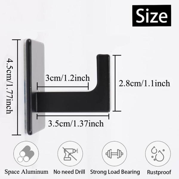 No Drilling Waterproof Moisture-proof Self-adhesive Clothes Hooks Adhesive Towel Hooks