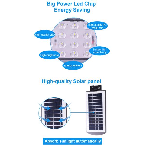 5000 Lumens All In One Solar Street Courtyard Light 100W 200W Aluminum Alloy Shell