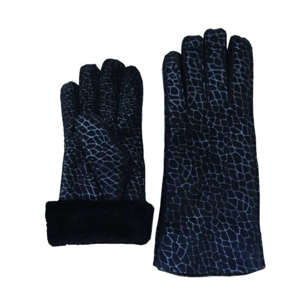 2018 sheepskin Fur Fingers Lattice Nappa Leather ladies gloves