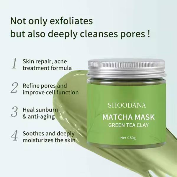 Face Skin Care Factory Custom Logo Matcha Mud Clay Mask 150g Korean Organic Green Tea Clay Mask Private Label